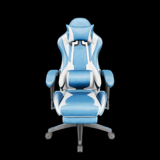 Zentrah Nova ergonomic gaming chair, sleek design, blue, 3D