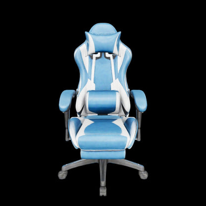 Zentrah Nova ergonomic gaming chair, sleek design, blue, 3D