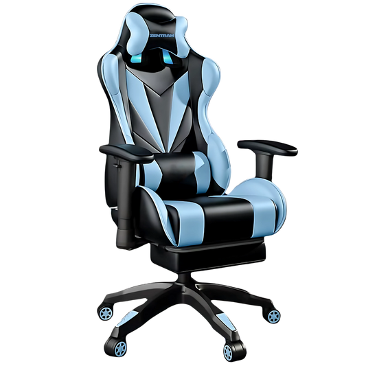 Zentrah Titan gaming chair with massage function, blue